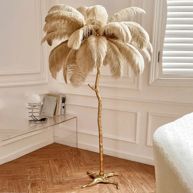 Ostrich Feather Lamp